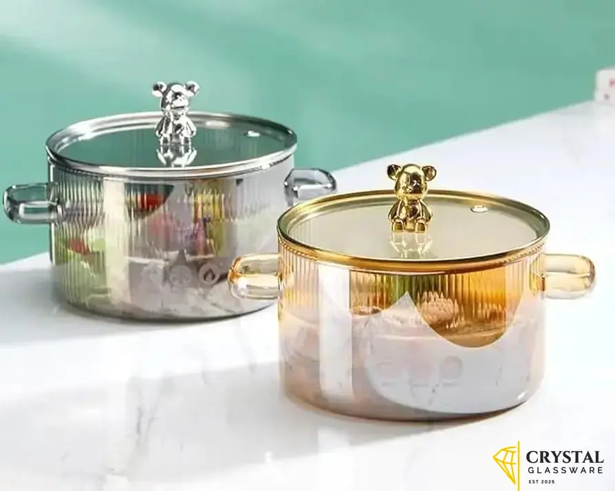 Heat Resistant Glass pot for Cooking